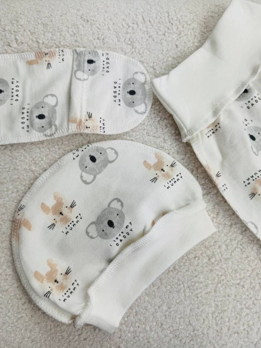 ❤ Комплект 3ка з сорочкою байка, Ромашка. Колір - Коала з зайчиком. Розмір - 56-62 (#1098532) ✓ Anna Konvert