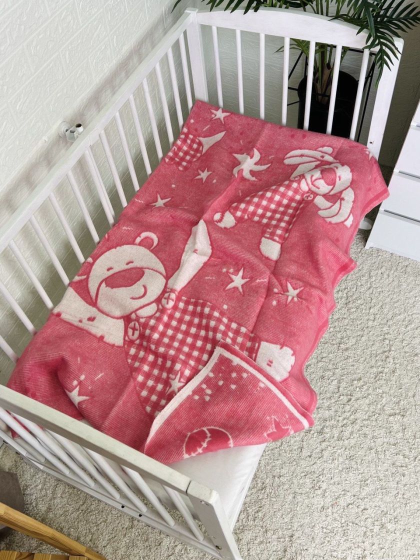 ❤ Плед у пологовий, бавовна 100%, 100*140см. Колір - Рожевий (#80117566) ✓ Anna Konvert