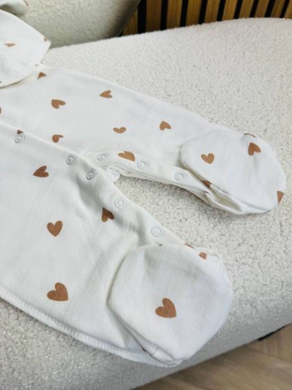 ❤ Чоловічок байка. Колір - Серця бежеві великі. Розмір - 56-62см (#64020694) ✓ Anna Konvert 2