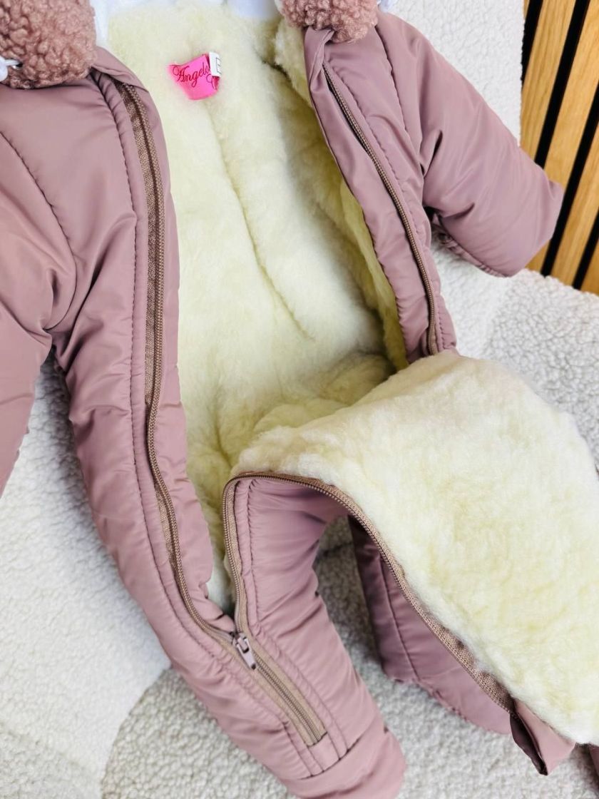 ❤ Зимовий комбінезон "Гном". Колір - Капучино. Розмір - 0-3 (#0501) ✓ Anna Konvert