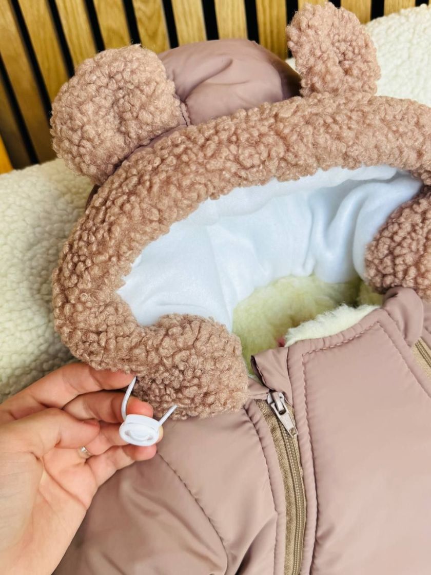 ❤ Зимовий комбінезон "Гном". Колір - Капучино. Розмір - 0-3 (#0501) ✓ Anna Konvert