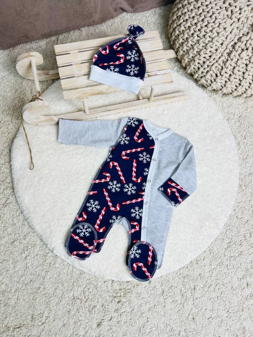 ❤ Чоловічок на байці з шапочкою новорічні. Принт - Сніжинки новорічні. Розмір - 74 (#29341212) ✓ Anna Konvert