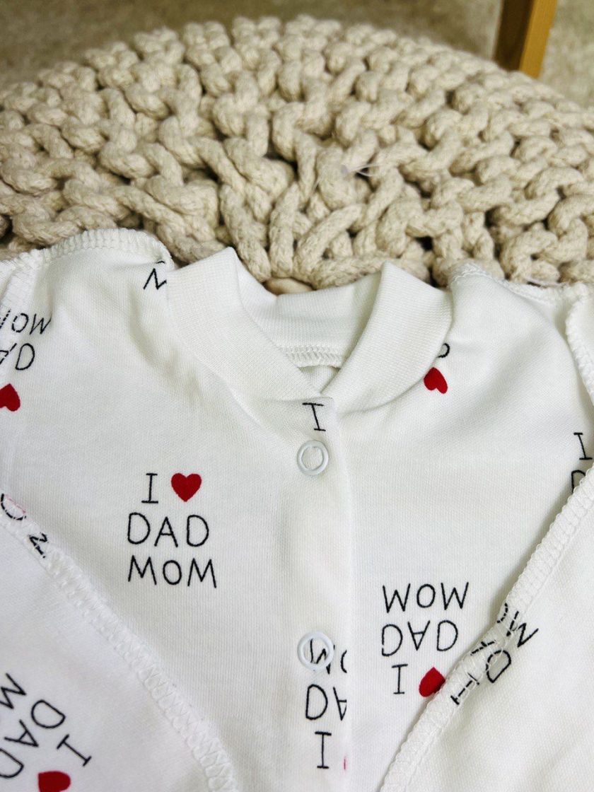 ❤ Чоловічок інтерлок 62-68. Принт - I love mom dad.. Розмір - 62 (#845121) ✓ Anna Konvert