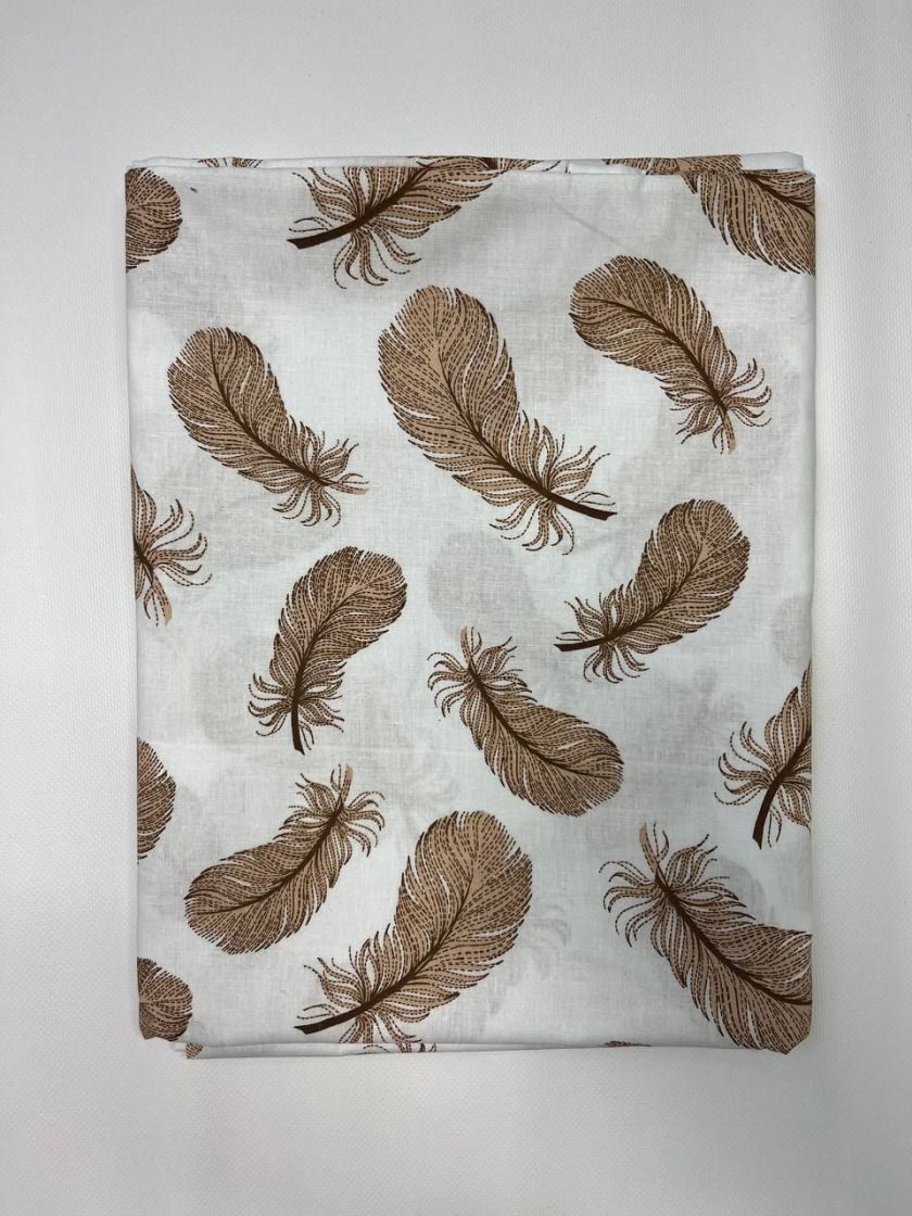 ❤ Змінна дитяча постіль, розмір підковдри 140 см на 110 см. Принт - Пір'я бежеві на білому (#75541681) ✓ Anna Konvert