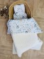 ❤ Набір у візочок, простирадло непромакаюче, плед на змійці. Принт - Молочний плюш шарпей, совушки. (#2551267) ✓ Anna Konvert