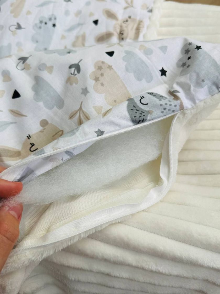 ❤ Набір у візочок, простирадло непромакаюче, плед на змійці. Принт - Молочний плюш шарпей, совушки. (#2551267) ✓ Anna Konvert