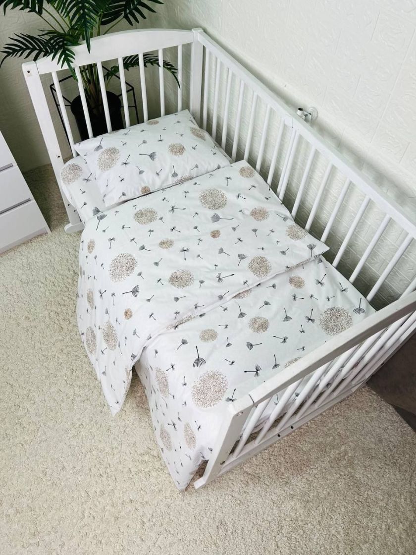 ❤ Змінна дитяча постіль, розмір підковдри 140 см на 110 см. Принт - Кульбаби маленькі з бежем (#49897546) ✓ Anna Konvert