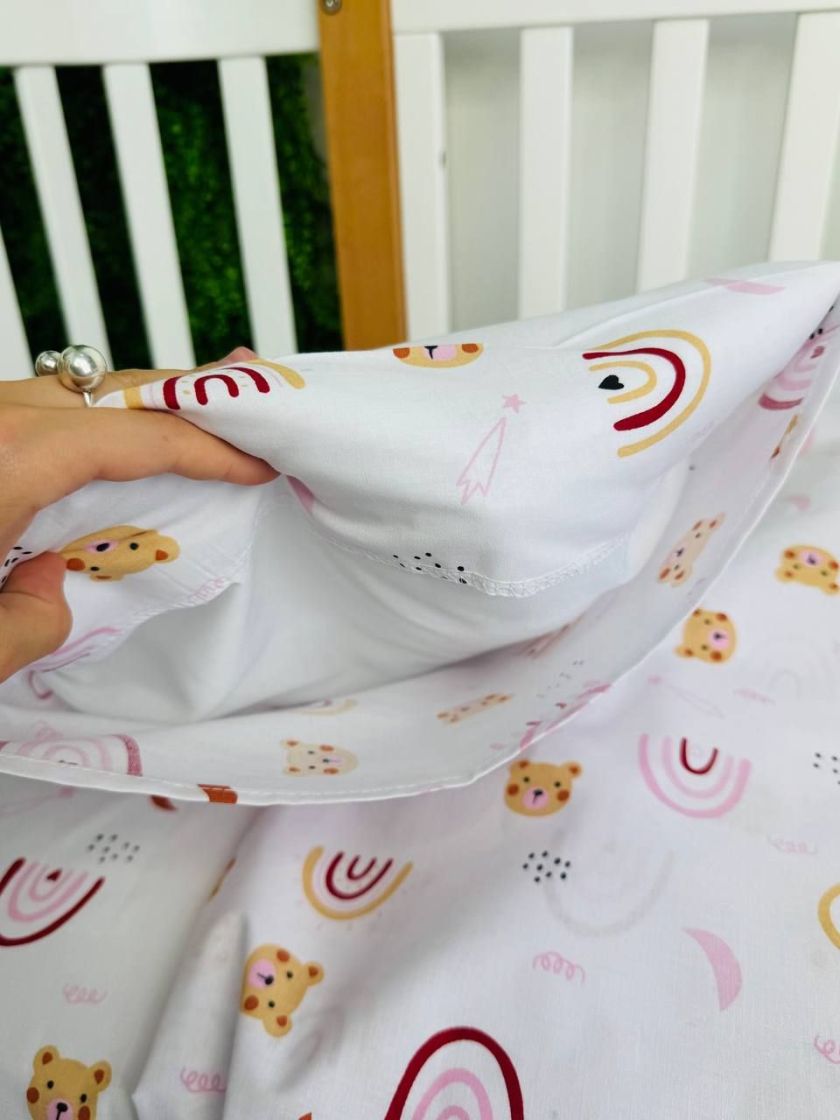 ❤ Змінна дитяча постіль, розмір підковдри 140 см на 110 см. Принт - Веселки рожеві (#94515625) ✓ Anna Konvert