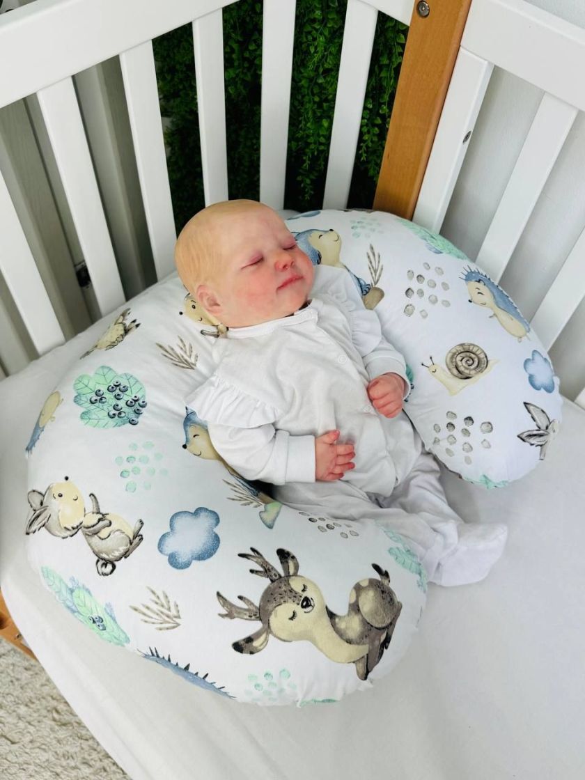 ❤ Подушка для годування, подушка у чохлі-з'ємний. Принт - Зайка та їжак блакитні (#34234730) ✓ Anna Konvert