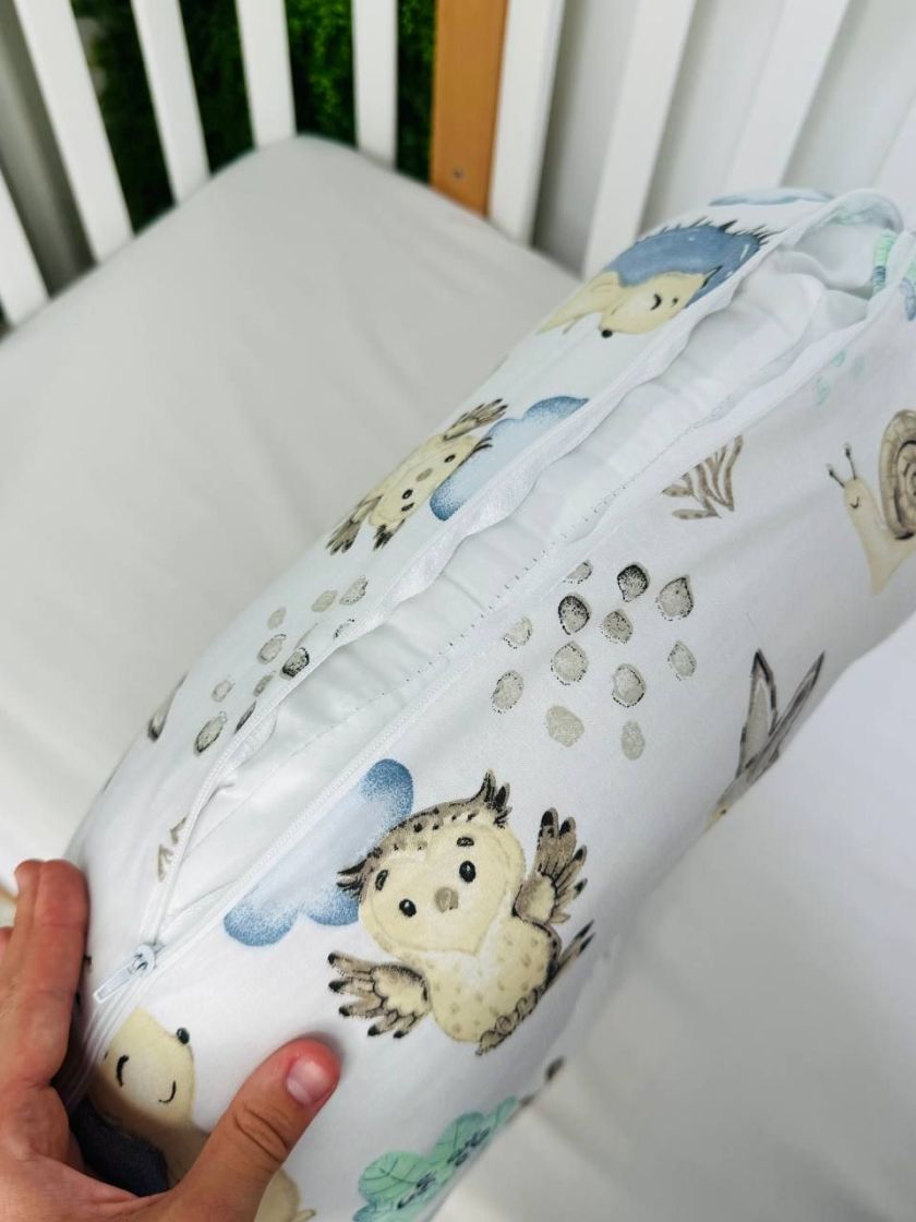 ❤ Подушка для годування, подушка у чохлі-з'ємний. Принт - Зайка та їжак блакитні (#34234730) ✓ Anna Konvert