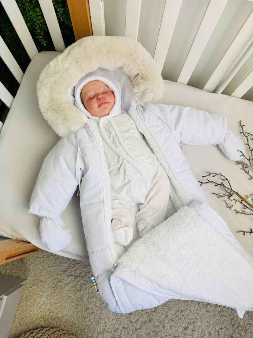 ❤ Комбез-мішок зимовий, 0-6 міс. "Ведмежа на місяці". Колір - Білий (#27171789) ✓ Anna Konvert