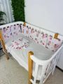 ❤ Бортики-подушки на 4 боки ліжечка, 12 подушок. Принт - Ведмежа дівчинка з рожевими кульками (#77359569) ✓ Anna Konvert