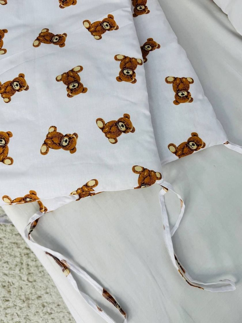 ❤ Бортики-суцільні на 4 боки ліжка, на завʼязках. Принт - Ведмеді сидячі (#8643893) ✓ Anna Konvert