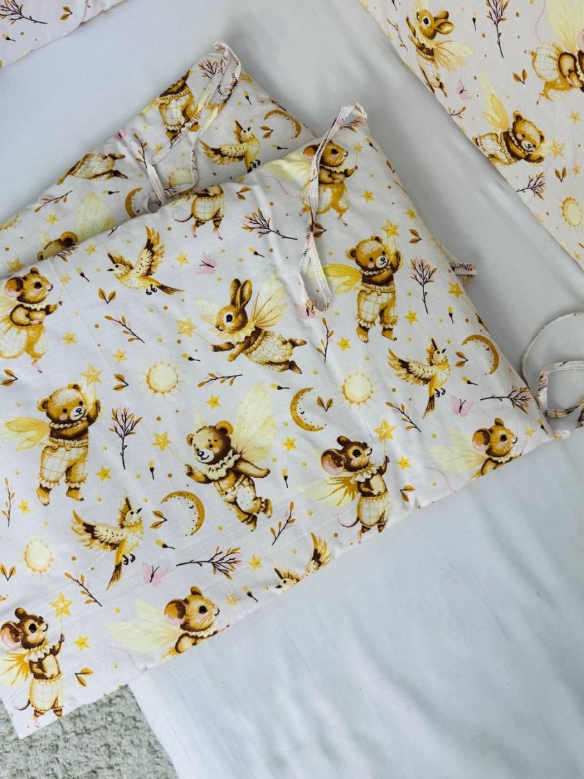 ❤ Бортики-суцільні на 4 боки ліжка, на завʼязках. Принт - Звірята з крильцями (#53750929) ✓ Anna Konvert