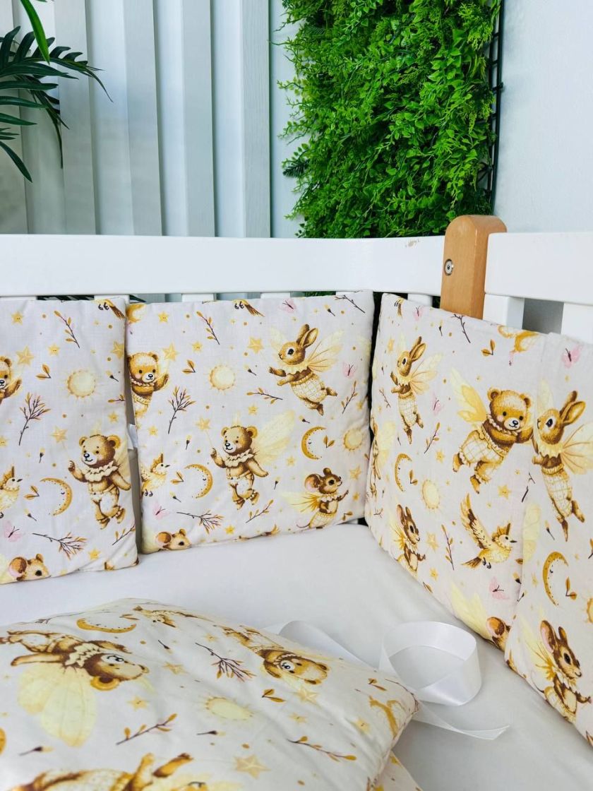 ❤ Бортики-подушки на 4 боки ліжечка, 12 подушок. Принт - Звірята з крильцями (#61650240) ✓ Anna Konvert
