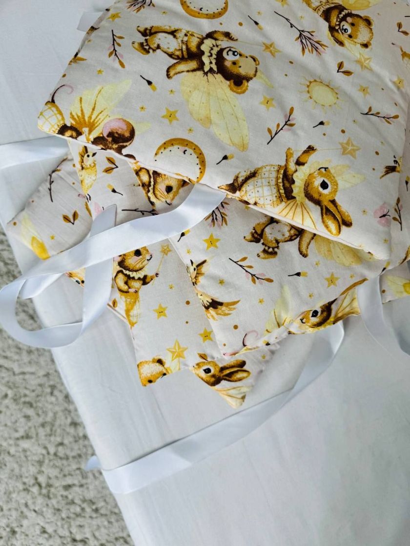 ❤ Бортики-подушки на 4 боки ліжечка, 12 подушок. Принт - Звірята з крильцями (#61650240) ✓ Anna Konvert