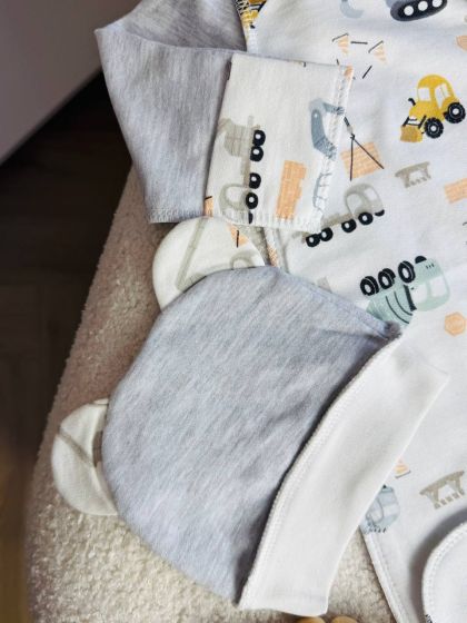 ❤ Чоловічок з шапочкою "Метелик", байка, 56р. БО. Принт - Транспорт сірий. Розмір - 56см (#37549183) ✓ Anna Konvert 2