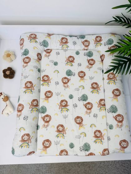 ❤ Матрасик у пеленатор, на блискавці, поролон з'ємний, 55см на 70см. Принт - Левеня з зеленим листячком (#46023315) ✓ Anna Konve 2