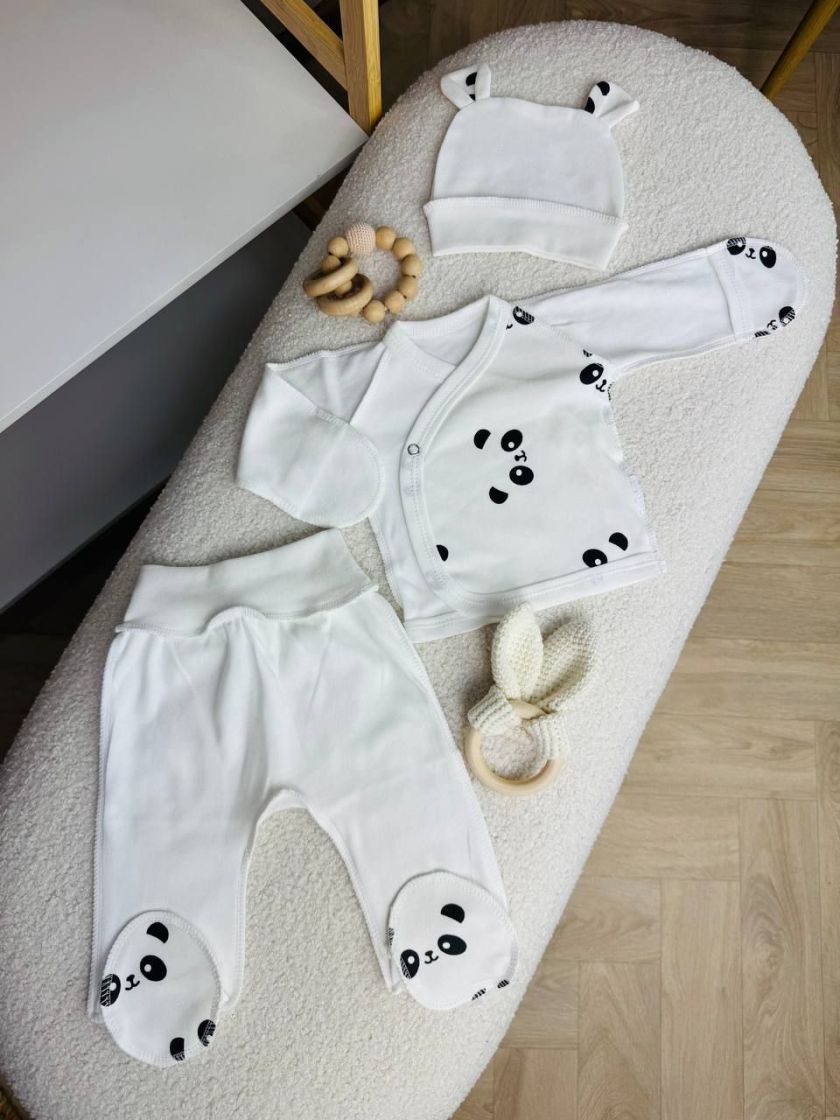 ❤ Комплект 3ка з сорочкою Баранчик БО. Принт - Панди контур. Розмір - 56 (#68052961) ✓ Anna Konvert