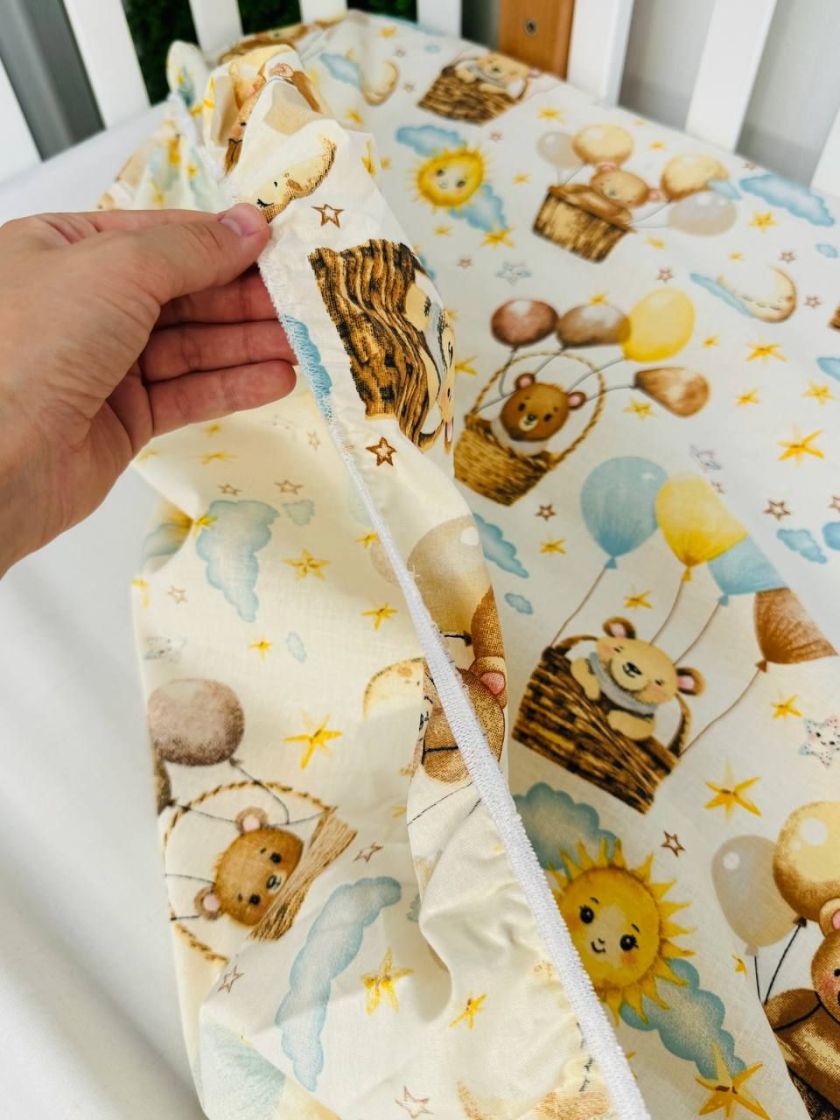 ❤ Простирадло у ліжко бавовняне, на матрац 120 на 60см. Принт - Ведмедик на повітряній кулі (#83615235) ✓ Anna Konvert