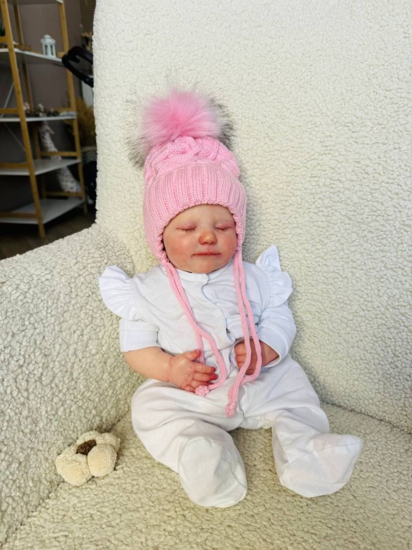 ❤ Шапка зимова, 0-6 міс. Колір - Рожева (#0510) ✓ Anna Konvert