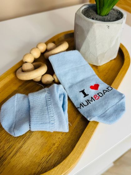 ❤ Шкарпетки Ilovedad, 3-6міс. Колір - Блакитний. Матеріал - Без утеплення (#45662915) ✓ Anna Konvert 2