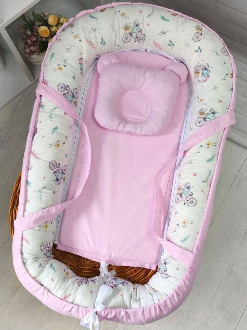 ❤ Кокон-гніздечко з ручками. Принт - Зайченя на велосипеді (#17273297) ✓ Anna Konvert