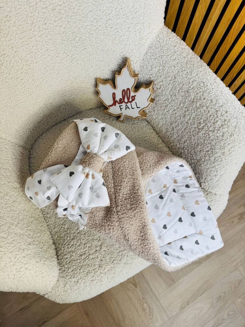 ❤ Демісезонний конверт-плед бараш. Колір - Пісочний серця різні (#6353155) ✓ Anna Konvert