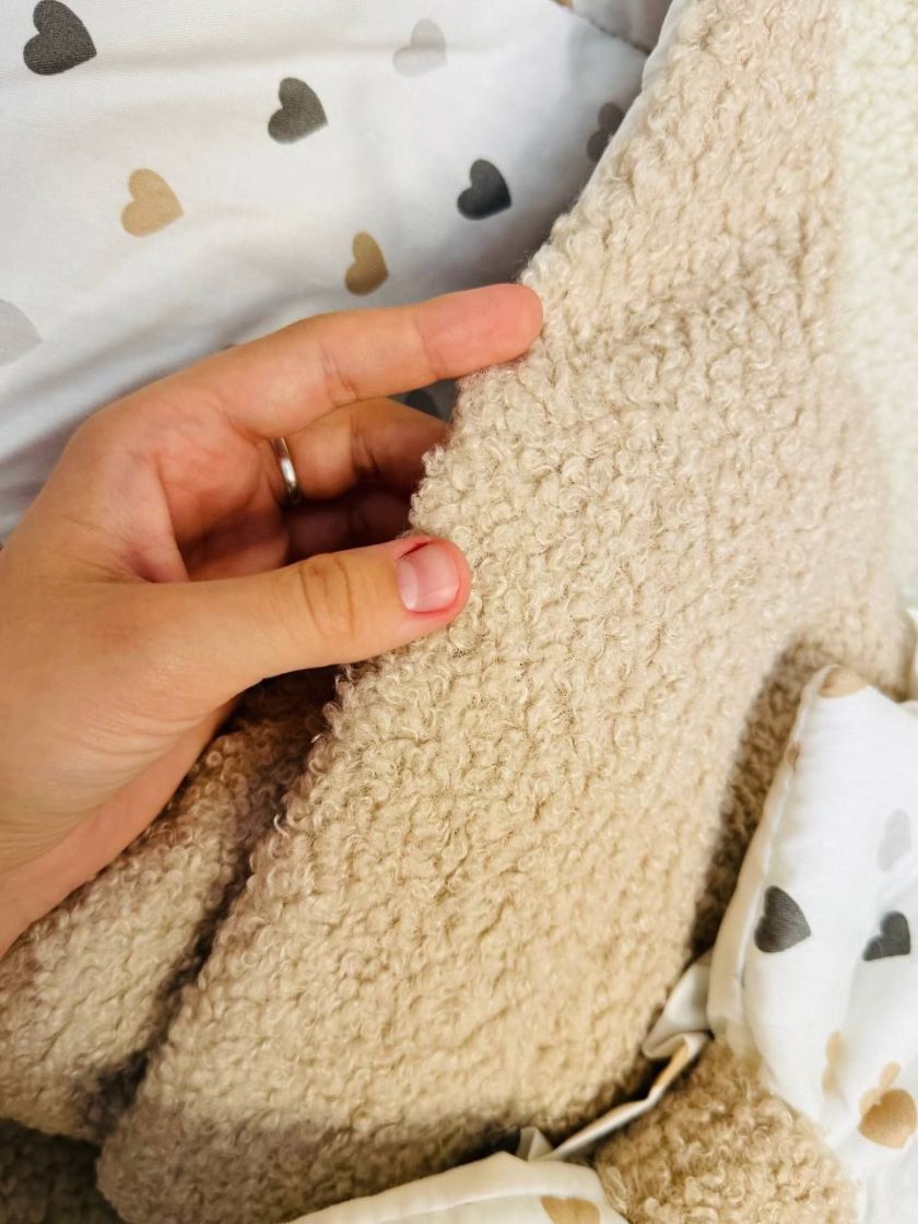 ❤ Демісезонний конверт-плед бараш. Колір - Пісочний серця різні (#6353155) ✓ Anna Konvert