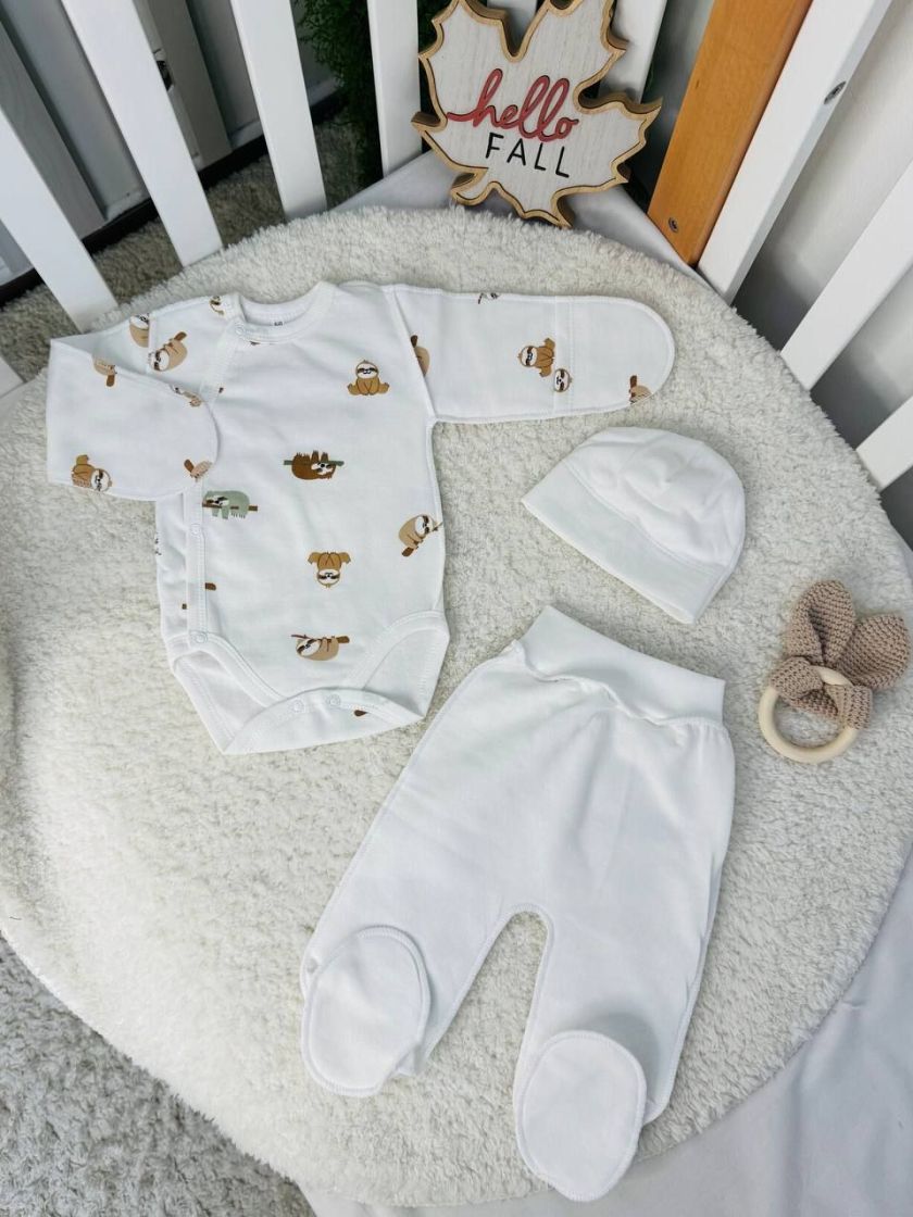 ❤ Комплект 3ка з боді, байка 56р. Принт - Ленивці на вітках (#77338122) ✓ Anna Konvert