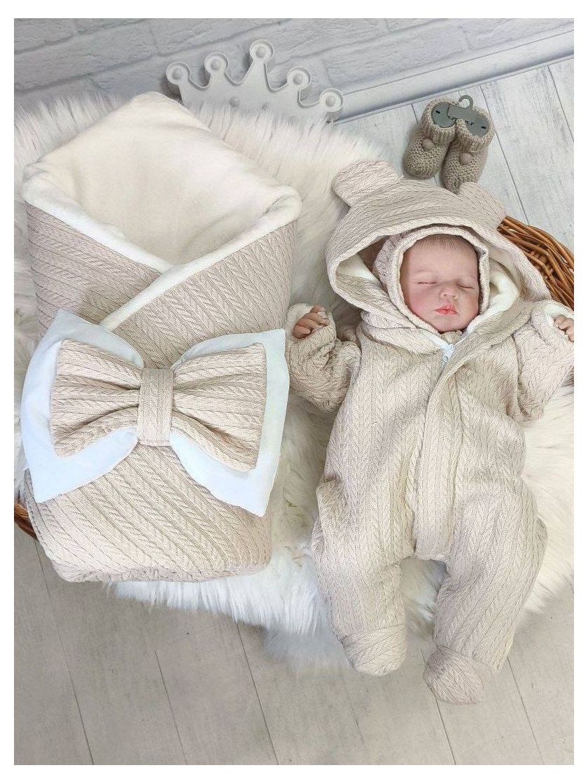 ❤ Комбез "Косичка" демісезонний, на махрі. Колір - Бежевий (#64897496) ✓ Anna Konvert