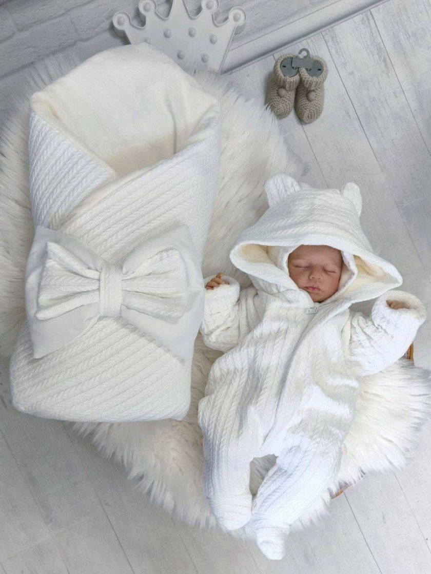 ❤ Комбез "Косичка" демісезонний, на махрі. Колір - Молочний (#26625599) ✓ Anna Konvert