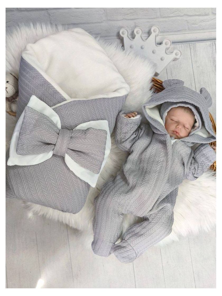 ❤ Комбез "Косичка" демісезонний, на махрі. Колір - Сірий (#11672500) ✓ Anna Konvert