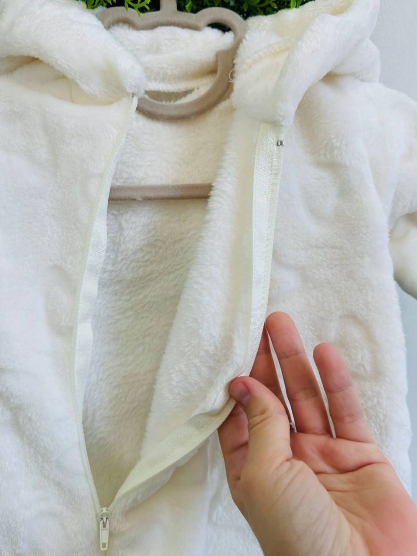 ❤ Чоловічок махровий, велсофт, утеплений на блискавці. Колір - Молочний в серця. Розмір - 62-68 (#70891445) ✓ Anna Konvert