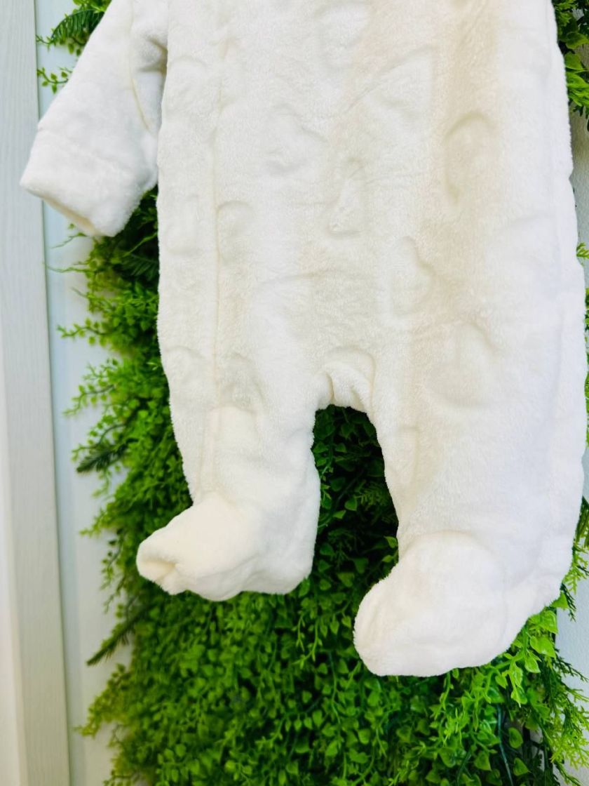 ❤ Чоловічок махровий, велсофт, утеплений на блискавці. Колір - Молочний в серця. Розмір - 62-68 (#70891445) ✓ Anna Konvert