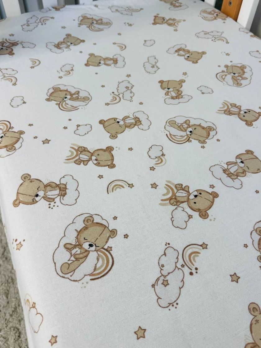 ❤ Простирадло у ліжко байкове. Принт - Ведмедики невзрачні бежеві (#75801760) ✓ Anna Konvert