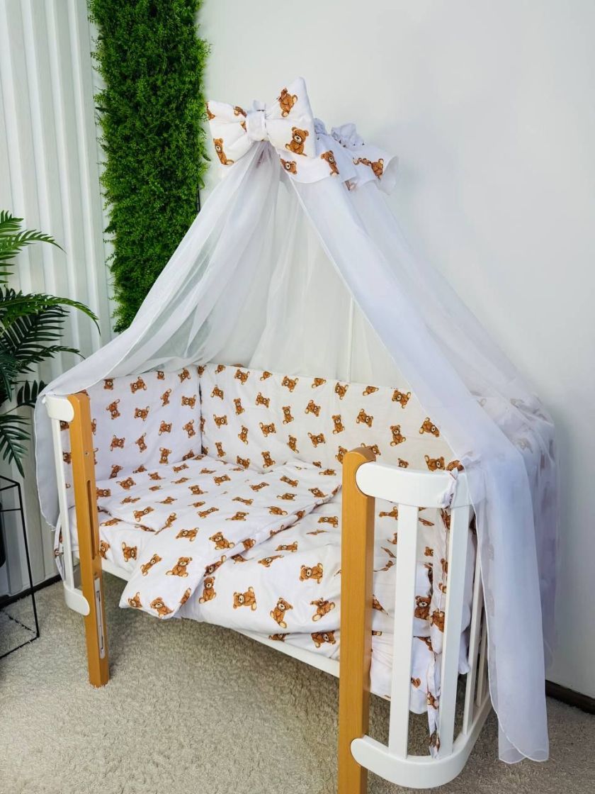 ❤ Набір у ліжко 9в1 суцільні. Принт - Ведмедики сидячі (#64911029) ✓ Anna Konvert