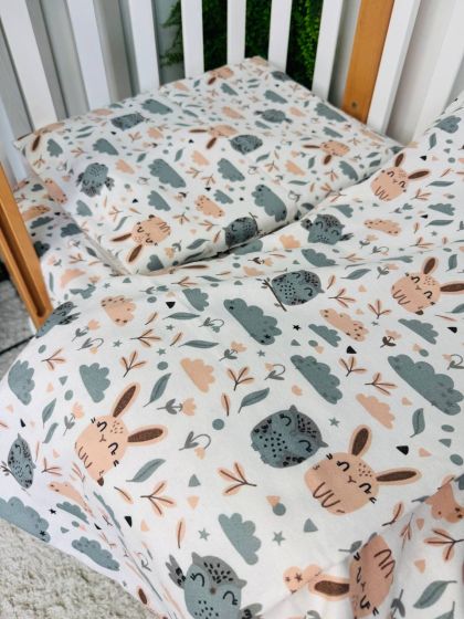 ❤ Змінна дитяча постіль байкова, 140*110. Принт - Совенята з бежевими зайцями (#40128527) ✓ Anna Konvert 2