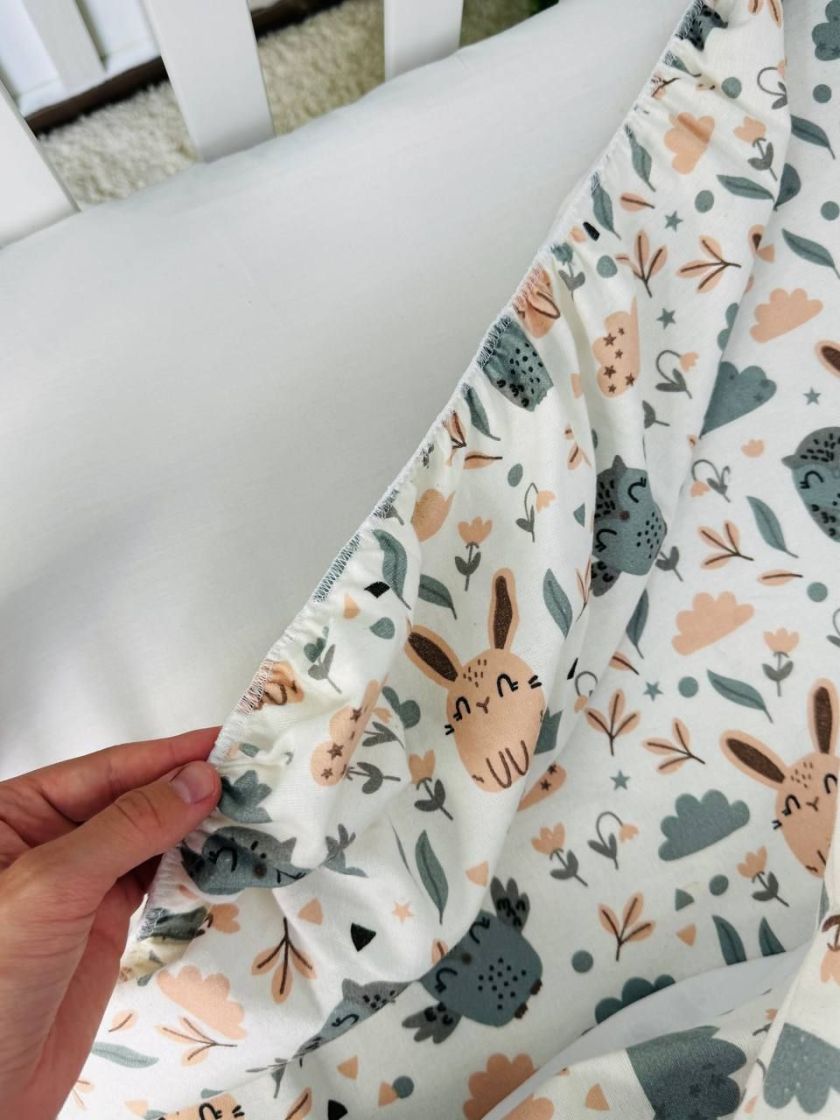 ❤ Змінна дитяча постіль байкова, 140*110. Принт - Совенята з бежевими зайцями (#40128527) ✓ Anna Konvert