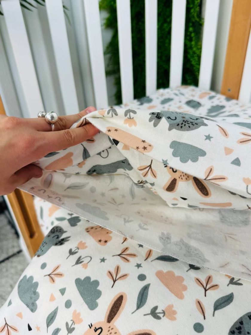 ❤ Змінна дитяча постіль байкова, 140*110. Принт - Совенята з бежевими зайцями (#40128527) ✓ Anna Konvert