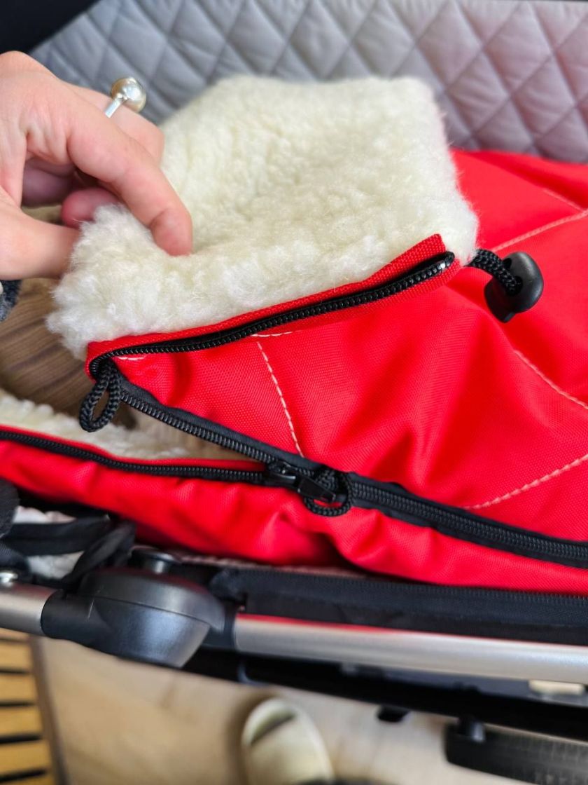 ❤ Зимовий конверт у візочок люльку Бебі, 70% вовни, Червоний, 0-6 міс (#0376) ✓ Anna Konvert