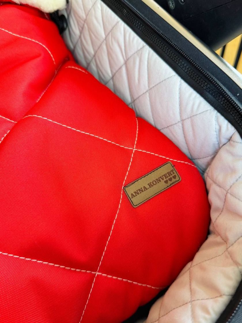 ❤ Зимовий конверт у візочок люльку Бебі, 70% вовни, Червоний, 0-6 міс (#0376) ✓ Anna Konvert