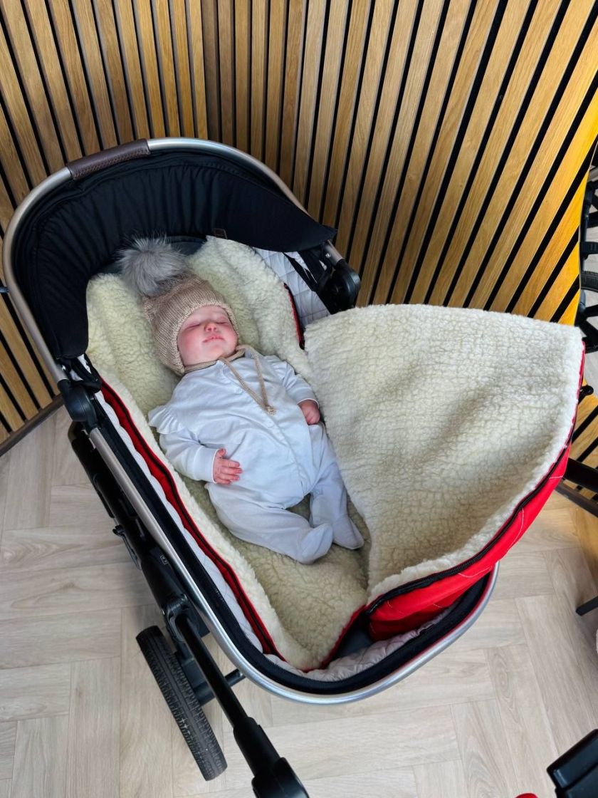 ❤ Зимовий конверт у візочок люльку Бебі, 70% вовни, Червоний, 0-6 міс (#0376) ✓ Anna Konvert