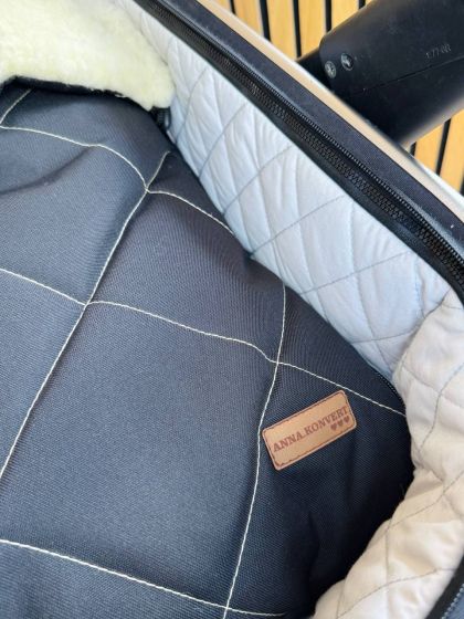 ❤ Зимовий конверт у візочок люльку Бебі, 70% вовни, Чорний, 0-6 міс (#0377) ✓ Anna Konvert 2