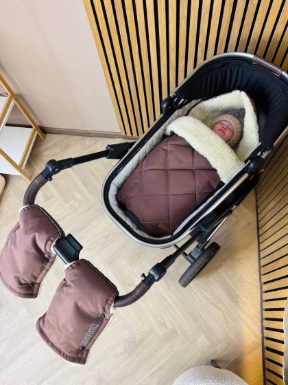 ❤ Зимовий конверт у візочок люльку Бебі, 70% вовни, Шоколад, 0-6 міс (#0373) ✓ Anna Konvert 2