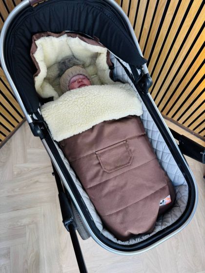 ❤ Зимовий конверт у прогулянковий візочок, люльку, з бахілами Mini ForKids, 70% вовни, Шоколад, 0-2 років (#0389) ✓ Anna Konvert 2
