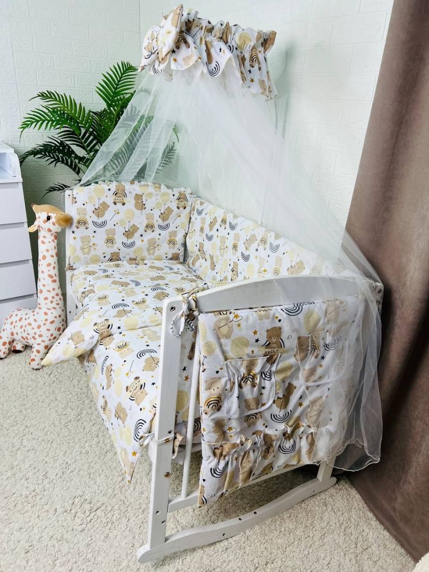 ❤ Набір у ліжко 9в1 суцільні. Принт - Ведмідь з веселками (#92337239) ✓ Anna Konvert