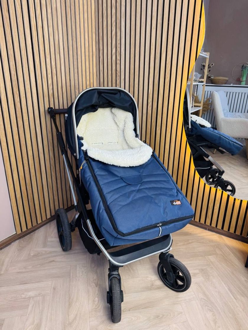 ❤ Зимовий конверт у прогулянковий візочок, санчата Maxi ForKids, 70% вовни, Синій, 1-3,5 років (#0383) ✓ Anna Konvert