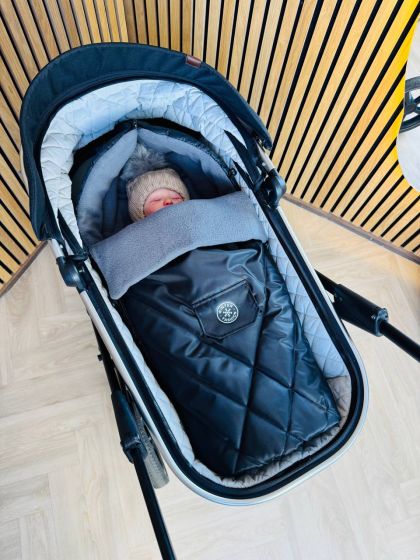 ❤ Конверт демісезонний на флісі до -2 градусів, Чорний Вінтер (#0462) ✓ Anna Konvert 2