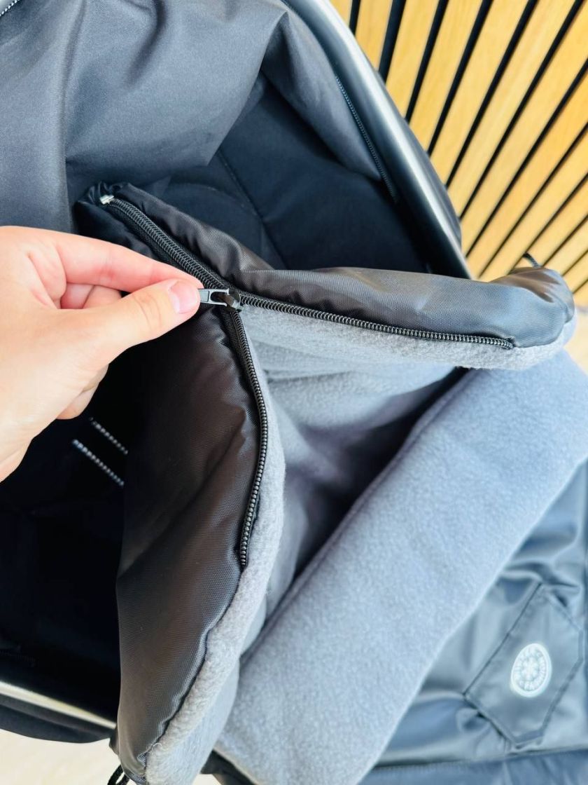 ❤ Рукавиці демісезонні з накладками, на візочок, флісові до -2 градусів, Чорний Вінтер (#0030) ✓ Anna Konvert